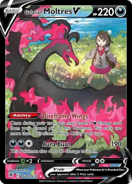 Galarian Moltres V (Astral Radiance Trainer Gallery TG20/TG30)