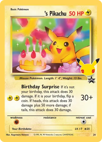 _____'s Pikachu (Celebrations: Classic Collection 24/53) 1 _____'s Pikachu (Celebrations: Classic Collection 24/53)