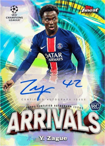 Topps Finest Arrivals Y. Zague kartı