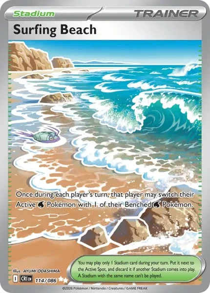 Surfing Beach Pokémon kartı